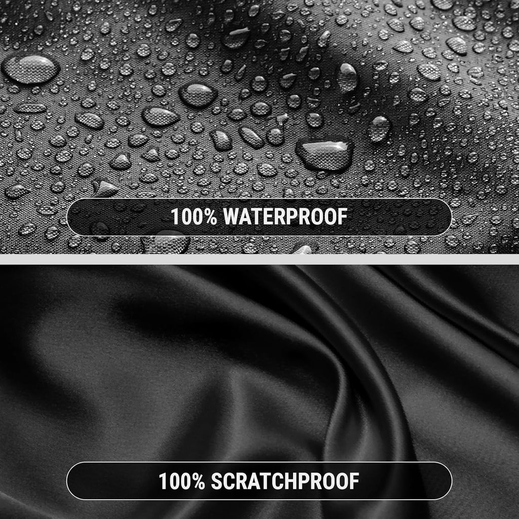 Premium Car Cover for 1946-1951 Plymouth Deluxe 2-Door Heavy Duty Waterproof All Weather Automobiles Custom Fit Full Exterior Indoor Outdoor UV Snow Rain Protection (Stripe - Black/Gray)